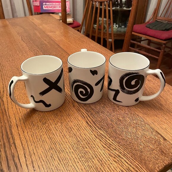 3x Mikasa Fashion Plate DW 102 Reggae Coffee Cups Mugs - Picture 1 of 8
